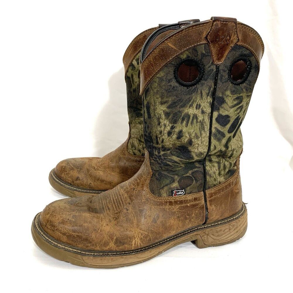Justin Men's Stampede Soft Toe Work Boot Woodlands Camo SE4318 11D